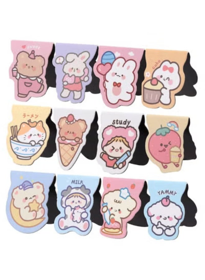 fantasize Magnetic Bookmarks, Cute Bookmarks with Cartoon Patterns, Page Clips for Students Teachers Kids Schools Home（12pcs） - Image 1